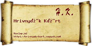 Hrivnyák Kürt névjegykártya